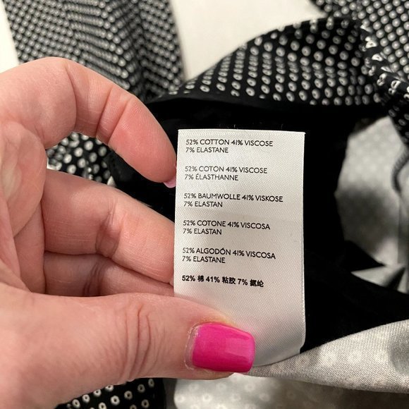 Anthropologie The Essential Slim Trouser Pants Black and White Size 4 NWOT - Picture 10 of 10